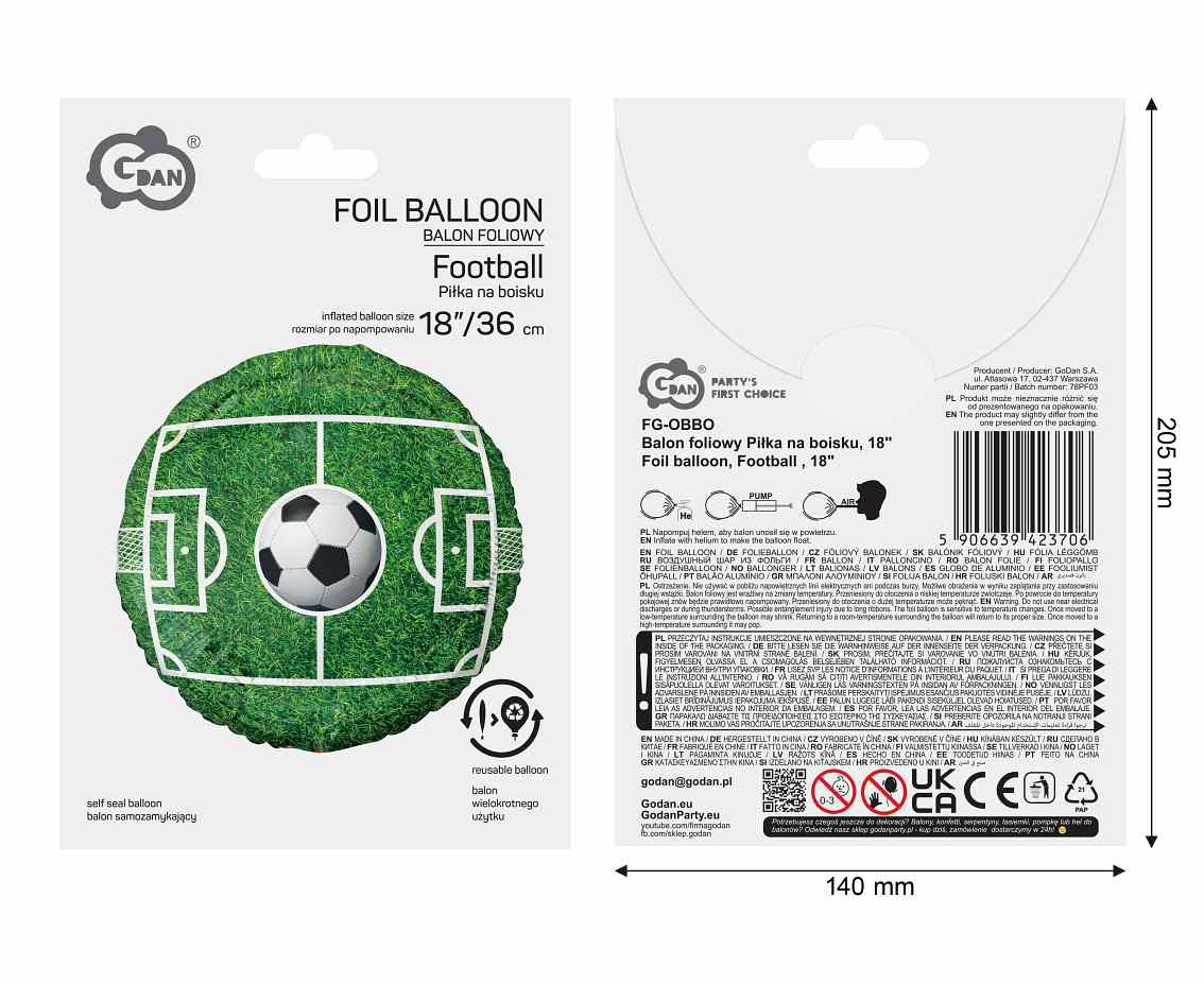 Balon foliowy Piłka na boisku 18" FG-OBBO GoDan